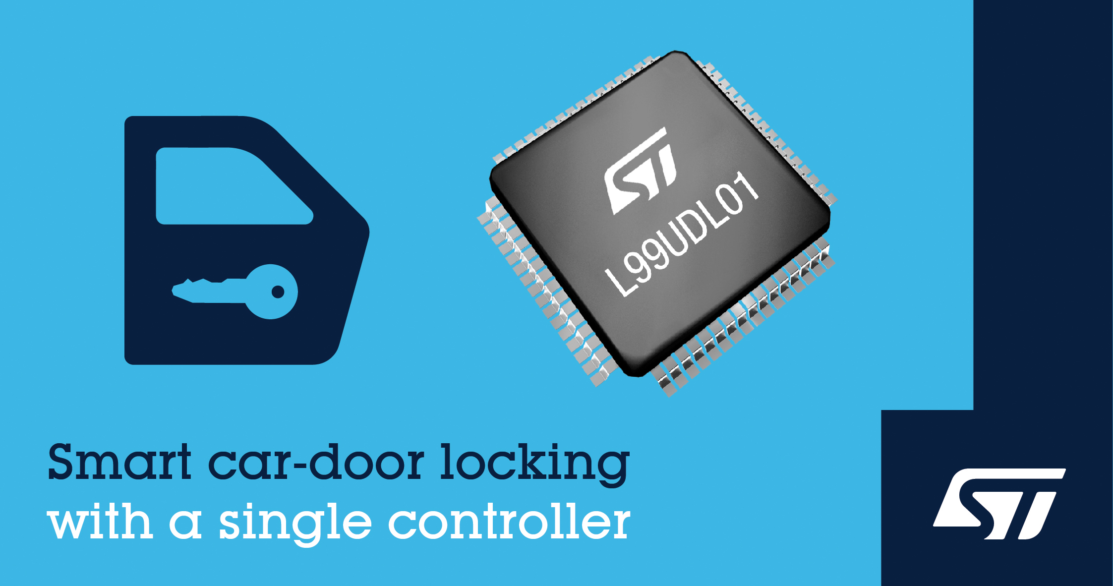 STマイクロエレクトロニクス、設計の簡略化と安全性向上を可能にする高集積の汎用車載ドア・ロックICを発表