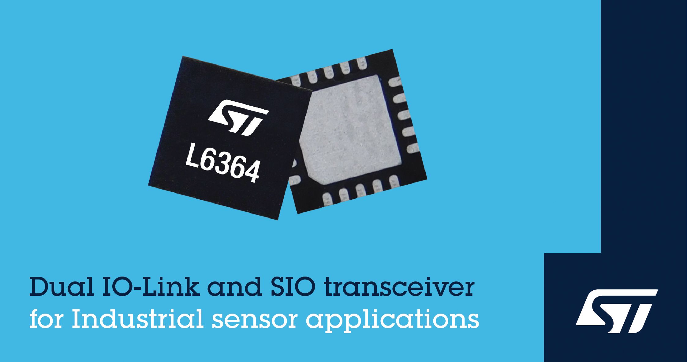 STマイクロエレクトロニクス、センサの接続を簡略化する柔軟かつ設定可能なデュアルIO-Link･SIOトランシーバを発表