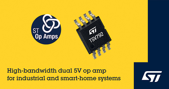 STMicroelectronics Boosts High-Speed Signal Conditioning and Current Sensing with 50MHz Precision Operational Amplifier