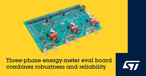 Complete Energy-Meter Evaluation Board from STMicroelectronics Combines Low-Cost Sensors and Robust Galvanic Isolation