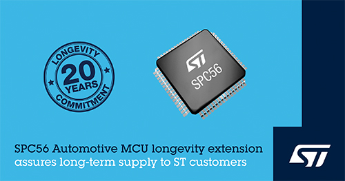 STマイクロエレクトロニクス、車載用32bitマイコン SPC56シリーズの長期供給プログラムの延長を発表