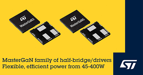 STMicroelectronics Introduces New 45W and 150W MasterGaN Devices for High-Efficiency Power Conversion