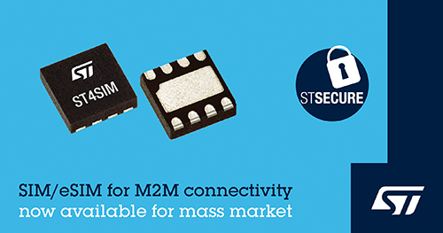STMicroelectronics Announces Mass-Market Availability of ST4SIM GSMA-compliant eSIMs for M2M Applications
