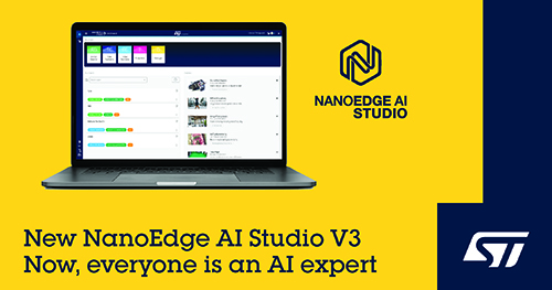 STマイクロエレクトロニクス、IoT機器と産業機器向けの機械学習ソフトウェア開発を簡略化するNanoEdge™ AI Studioの最新アップデートを発表