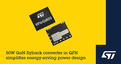 STMicroelectronics’ 50W GaN converter enables high-efficiency power designs in consumer and industrial applications