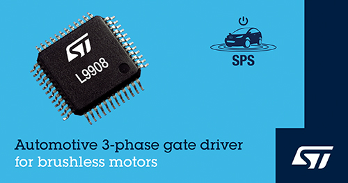 STマイクロエレクトロニクス、 柔軟なモータ制御を実現する車載用ゲート･ドライバを発表
