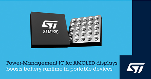 意法半导体的AMOLED电源管理芯片 提升便携式设备的视觉体验和电池续航时间