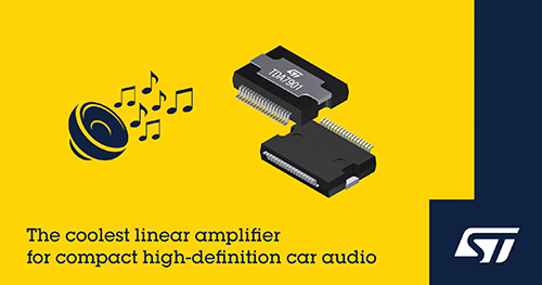 STマイクロエレクトロニクス、ハイレゾ・オーディオ対応の車載用高効率G級オーディオ・アンプを発表