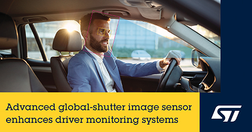 STMicroelectronics reveals advanced global-shutter image sensor for affordable, reliable driver-monitoring safety systems