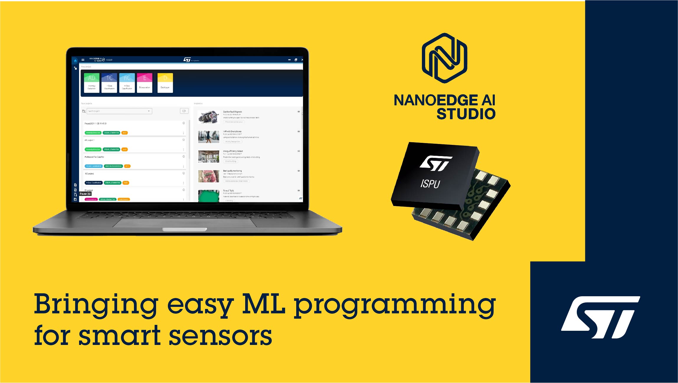 STMicroelectronics updates NanoEdge AI Studio to support on-device learning and inferencing in ST recently announced AI-native MEMS sensors