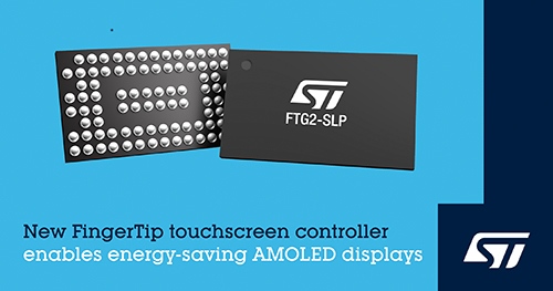Touch controller from STMicroelectronics  supports new-generation AMOLED energy-saving displays