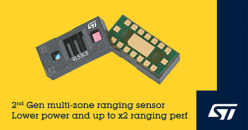 意法半导体推出二代多区直接ToF传感器 较现有产品能耗减半，测距加倍