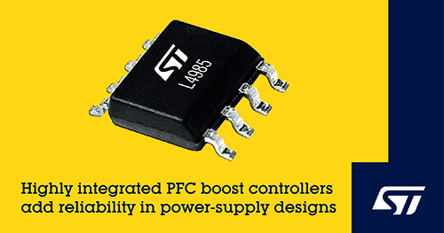 意法半导体高集成度PFC升压转换器，解决启动电路设计挑战
